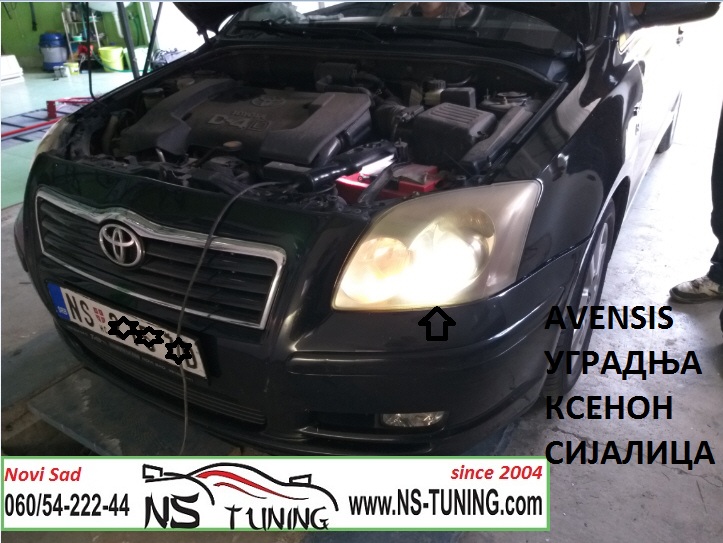 toyota avensis 2004 h7 sijalica xenon ugradnja ac trafo novi sad tuning